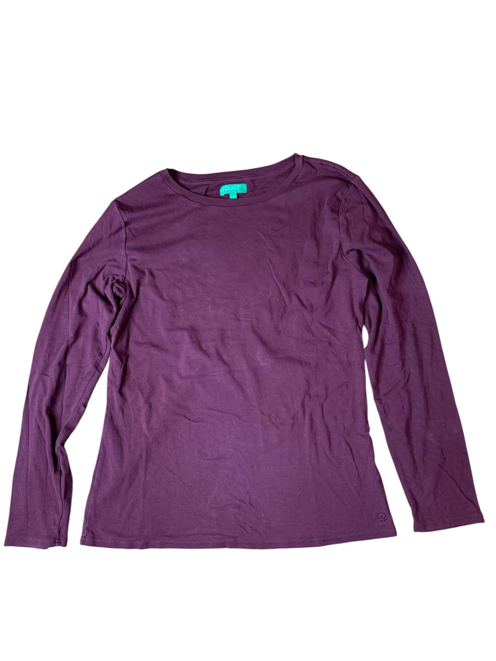 United Colors of Benetton Burgundy Supima Cotton Long Sleeve Top – Large